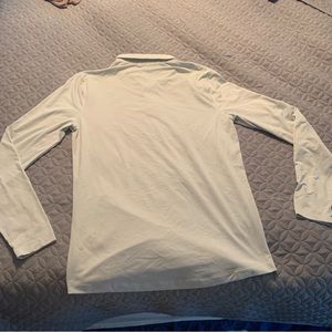 Men’s medium lululemon long sleeve polo gold white / cream